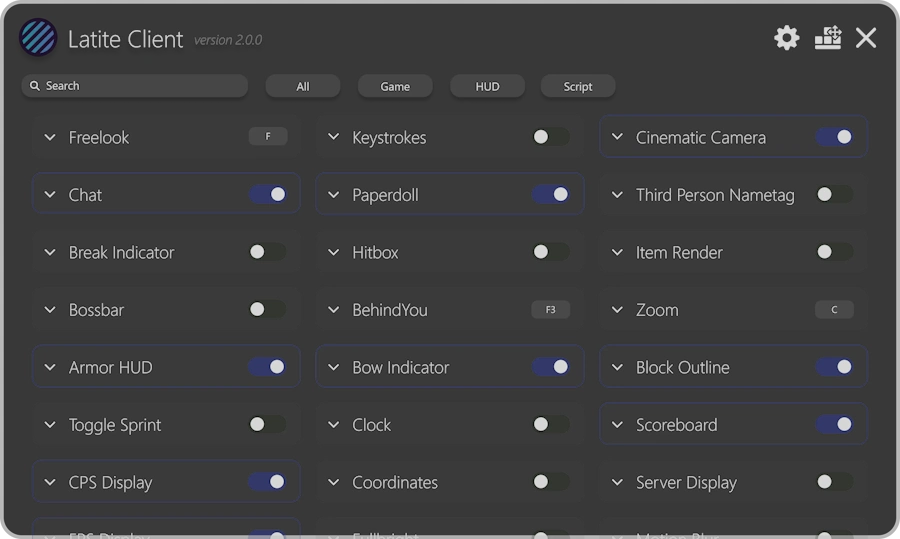 Latite Client Mod Menu