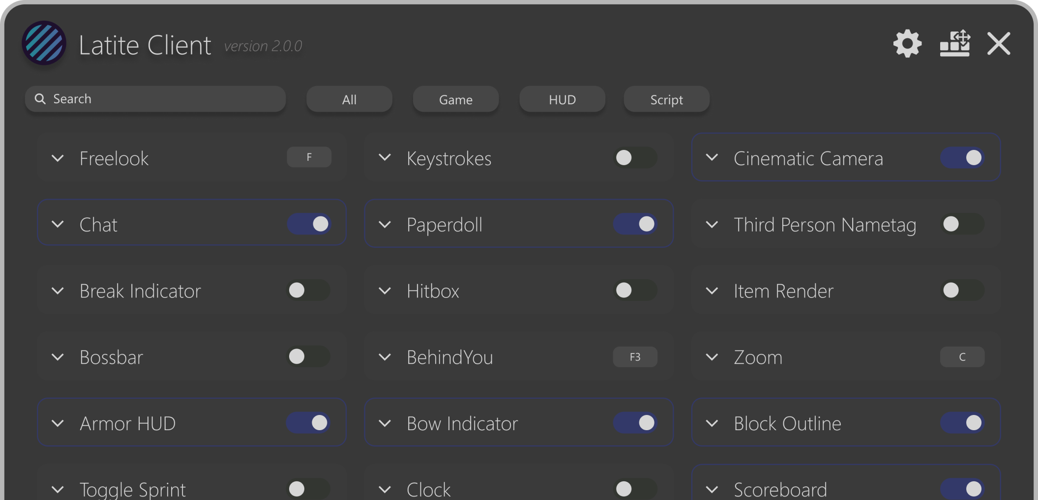 Latite Client Mod Menu